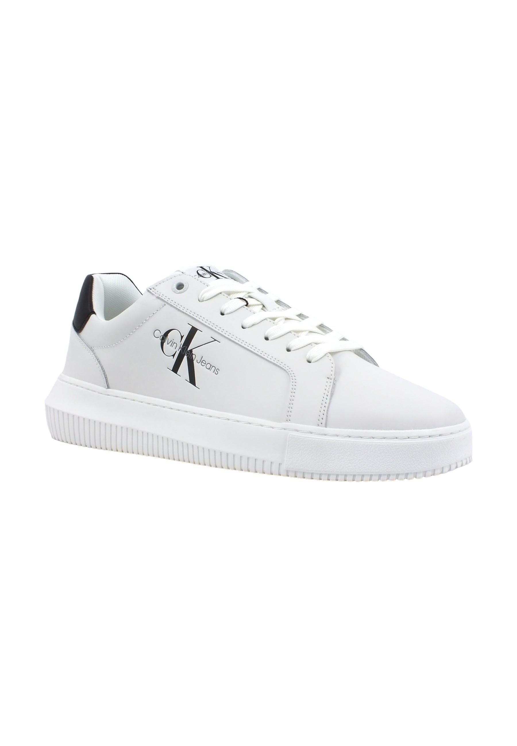 CALVIN KLEIN Chunky Cupsole Sneaker Uomo White Black YM0YM00681 - Sandrini Calzature e Abbigliamento