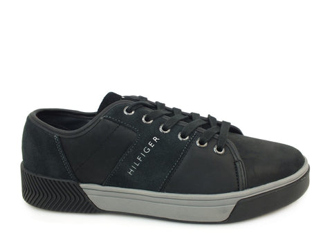 TOMMY H. Leather Mix Long Lac Black FM0FM01678