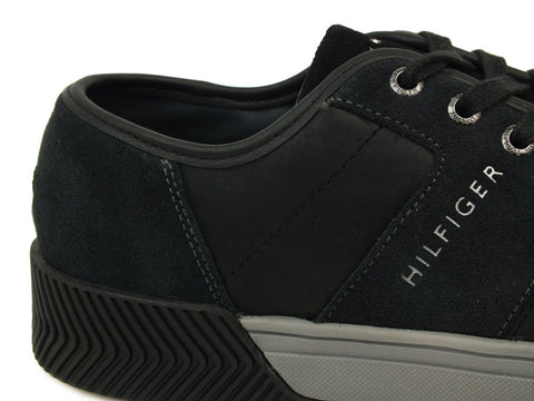 TOMMY H. Leather Mix Long Lac Black FM0FM01678