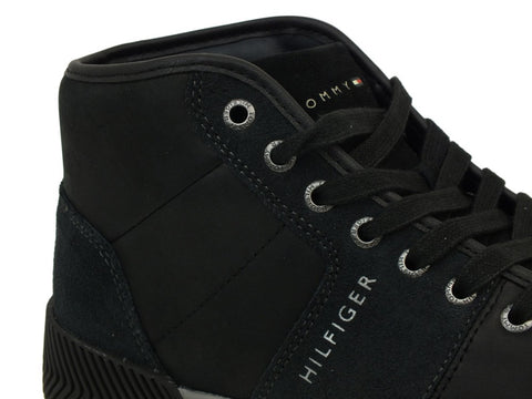 TOMMY H. Leather Mix High Top Cupsole Black FM0FM01680