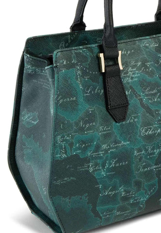 ALVIERO MARTINI 1° CLASSE Borsa Geo Abete Shopping Verde Bottiglia GT72-9761 - Sandrini Calzature e Abbigliamento