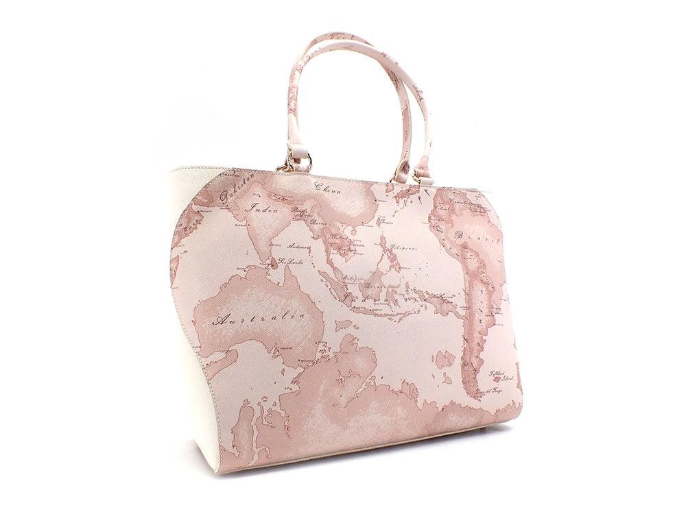 ALVIERO MARTINI 1° CLASSE Borsa Shopping Bag Geo Pink Beige GS58-9733 - Sandrini Calzature e Abbigliamento