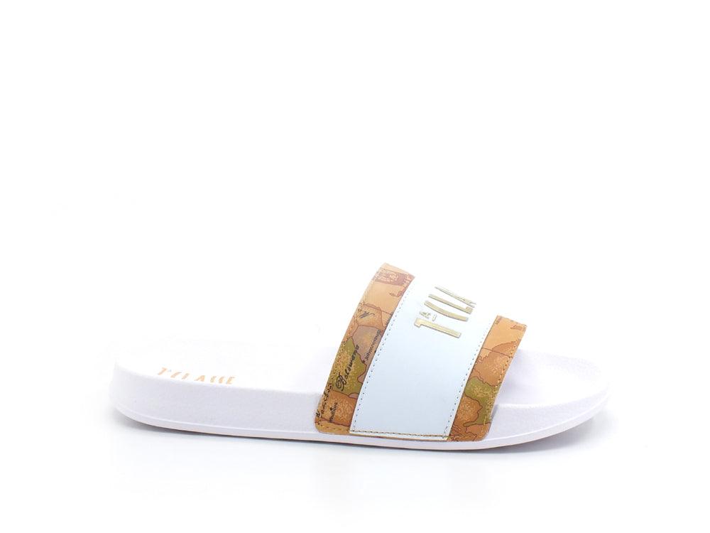 ALVIERO MARTINI 1° CLASSE Ciabatta Gomma Fascia Geo White Beige N1197-0193 - Sandrini Calzature e Abbigliamento