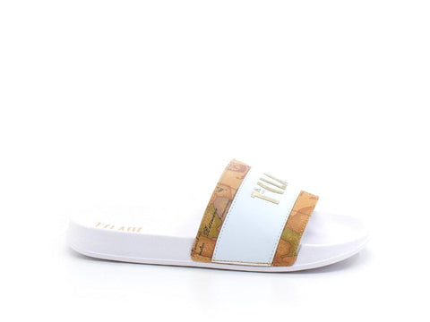 ALVIERO MARTINI 1° CLASSE Ciabatta Gomma Fascia Geo White Beige N1197-0193 - Sandrini Calzature e Abbigliamento