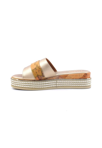 ALVIERO MARTINI 1° CLASSE Ciabatta Platform Strass Donna Platinum Beige Geo N1546-1372 - Sandrini Calzature e Abbigliamento