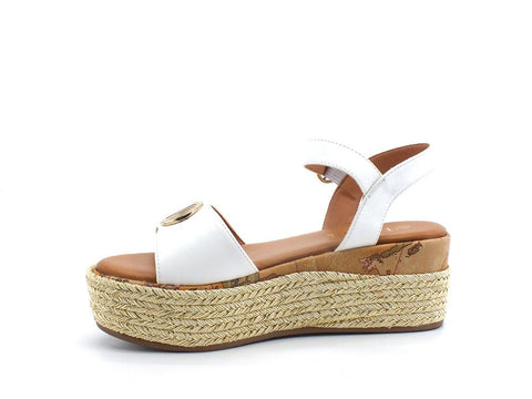ALVIERO MARTINI 1° CLASSE Sandalo Platform Corda Geo White Z0198-9300 - Sandrini Calzature e Abbigliamento