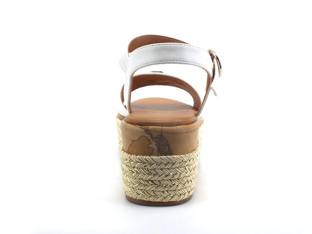 ALVIERO MARTINI 1° CLASSE Sandalo Platform Corda Geo White Z0198-9300 - Sandrini Calzature e Abbigliamento