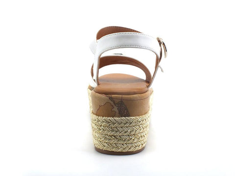 ALVIERO MARTINI 1° CLASSE Sandalo Platform Corda Geo White Z0198-9300 - Sandrini Calzature e Abbigliamento