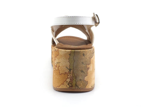 ALVIERO MARTINI 1° CLASSE Sandalo Zeppa Geo Fasce White N1253-0371 - Sandrini Calzature e Abbigliamento