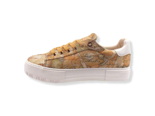ALVIERO MARTINI 1° CLASSE Sneaker Beige Geo Lamè Retro White N1142-0211 - Sandrini Calzature e Abbigliamento