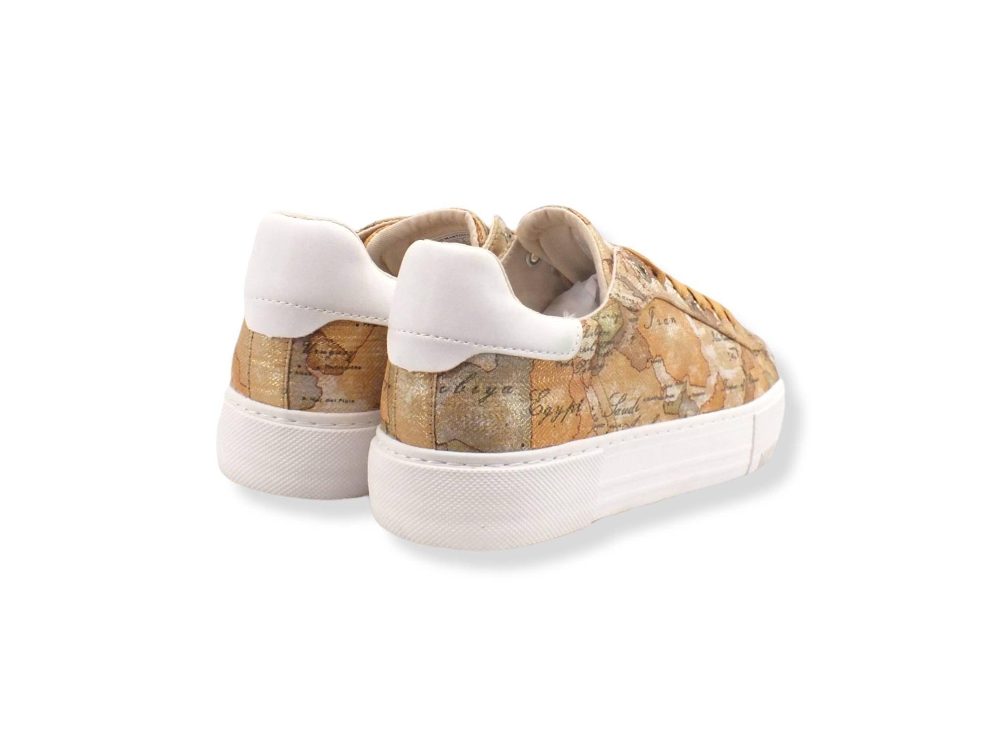 ALVIERO MARTINI 1° CLASSE Sneaker Beige Geo Lamè Retro White N1142-0211 - Sandrini Calzature e Abbigliamento