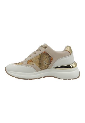 ALVIERO MARTINI 1° CLASSE Sneaker Donna Bianco Geo Beige Nude N1828-0558 - Sandrini Calzature e Abbigliamento