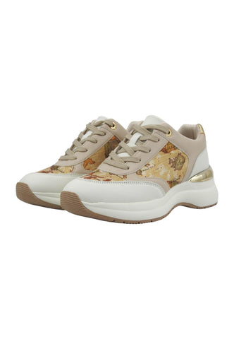 ALVIERO MARTINI 1° CLASSE Sneaker Donna Bianco Geo Beige Nude N1828-0558 - Sandrini Calzature e Abbigliamento