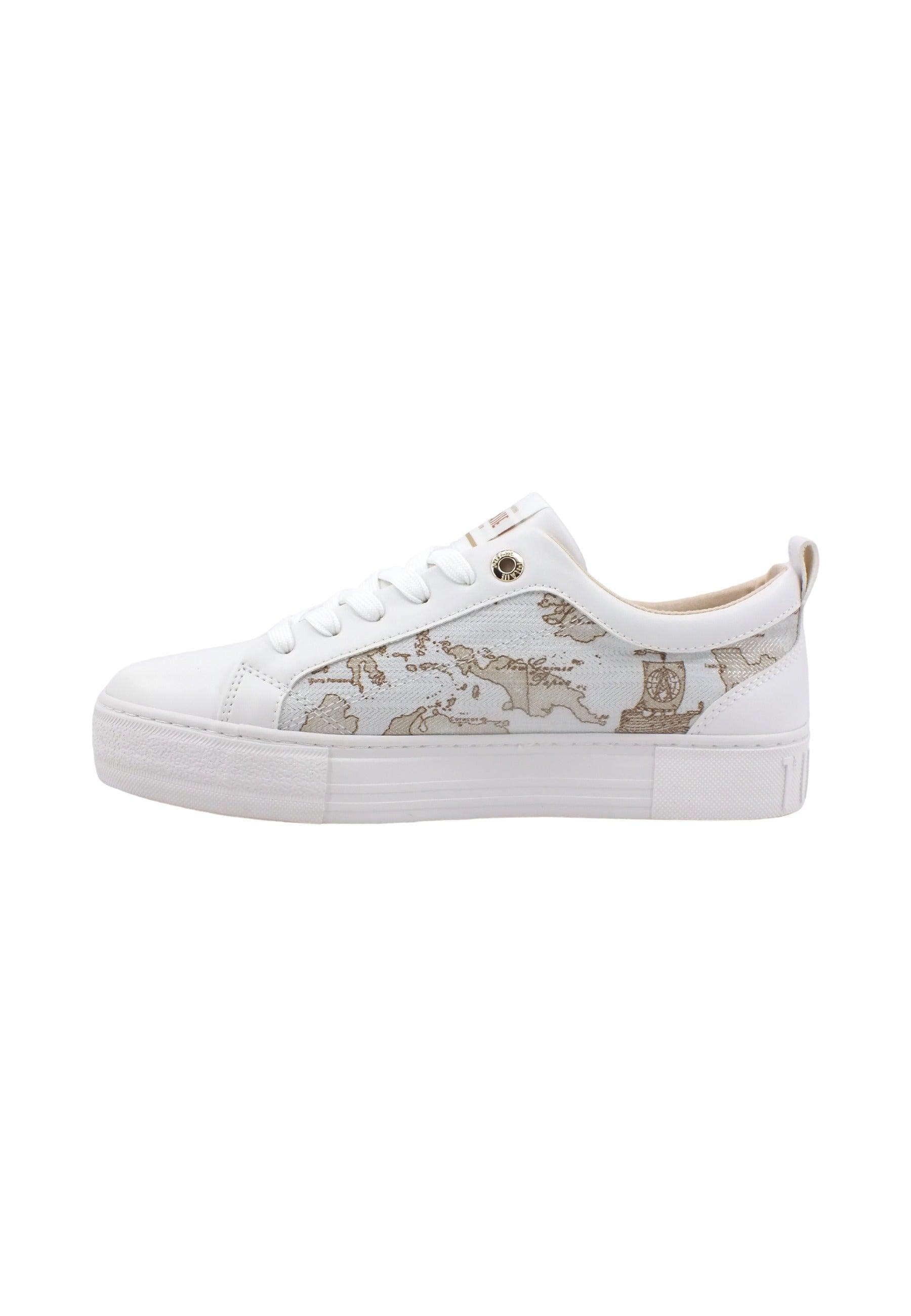 Sneakers Donna 1A Classe Alviero Martini In Eco Nappa Bianca Con Logo E Bande Geo Classic 1005 Sneakers Donna 1A Classe Alviero Martini In Eco Nappa Bianca Con Logo E Bande Geo Classic 1005