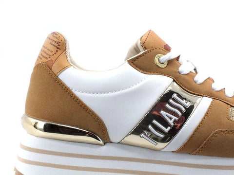 ALVIERO MARTINI 1° CLASSE Sneaker Glitter Logo White Beige Geo N1172-0558 - Sandrini Calzature e Abbigliamento