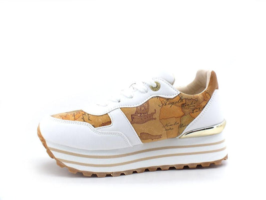 ALVIERO MARTINI 1° CLASSE Sneaker Platform Geo White Beige N1167-0208 - Sandrini Calzature e Abbigliamento