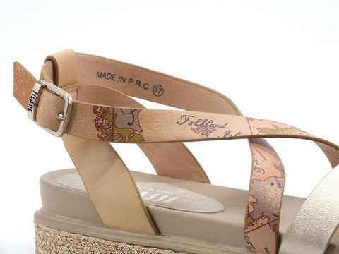 ALVIERO MARTINI 1A CLASSE Sandalo Listini Geo Suola Corda Nude Gold N0578-0326 - Sandrini Calzature e Abbigliamento