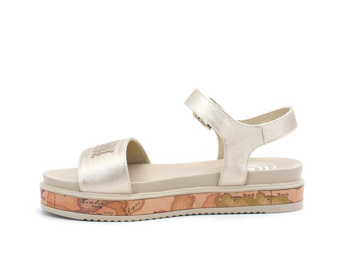 ALVIERO MARTINI 1A CLASSE Sandalo Suola Geo Logo Platinum N0584-0568 - Sandrini Calzature e Abbigliamento