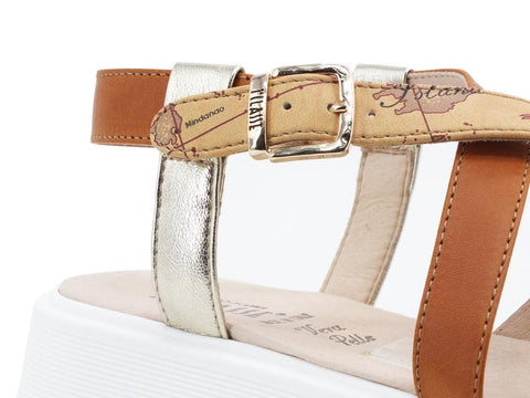 ALVIERO MARTINI 1A CLASSE Sandalo Suola Gomma Fascia Platinum N0954-0504 - Sandrini Calzature e Abbigliamento