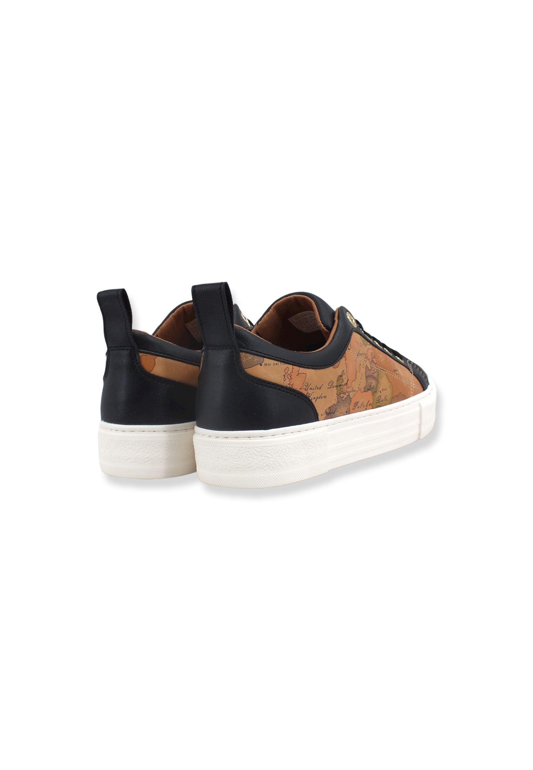 ALVIERO MARTINI 1A CLASSE Sneaker Donna Pelle Black Beige Geo 1296-0208 - Sandrini Calzature e Abbigliamento