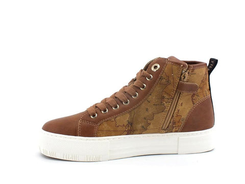 ALVIERO MARTINI 1A CLASSE Sneaker Platform Hi Beige Geo N0983-0208 - Sandrini Calzature e Abbigliamento