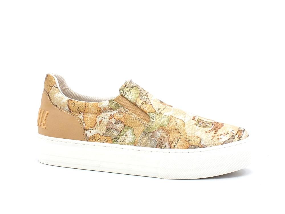 ALVIERO MARTINI 1A CLASSE Sneaker Slip On Geo Beige Lamè N0539-0931 - Sandrini Calzature e Abbigliamento