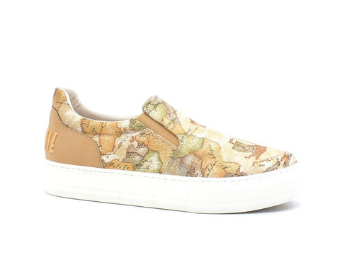 ALVIERO MARTINI 1A CLASSE Sneaker Slip On Geo Beige Lamè N0539-0931 - Sandrini Calzature e Abbigliamento