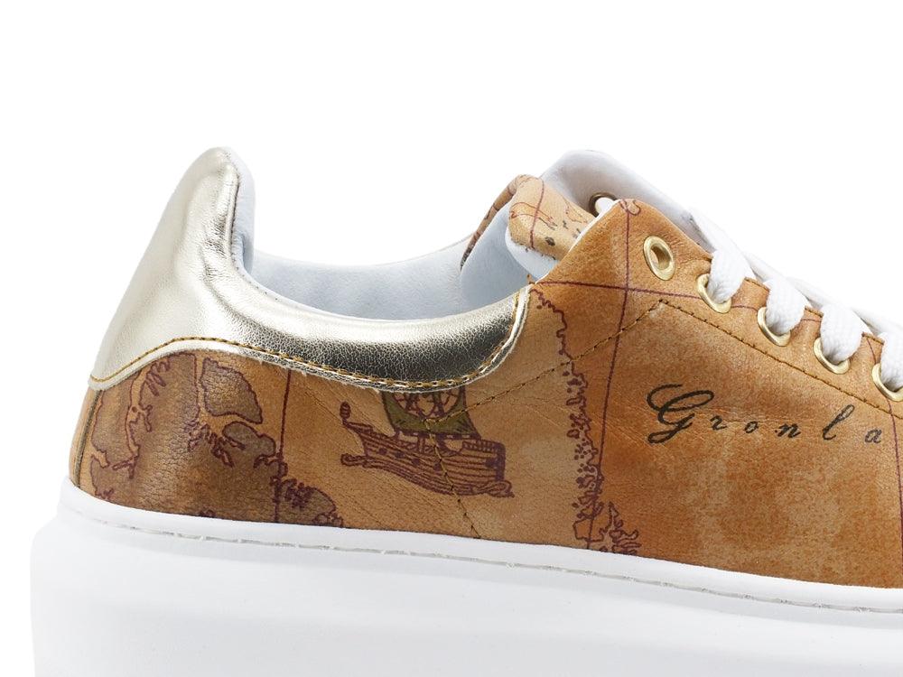 ALVIERO MARTINI 1A CLASSSE Sneaker Platform Laminato Geo Natural N0122-391F - Sandrini Calzature e Abbigliamento