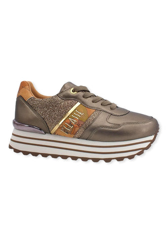 ALVIERO MARTINI1° CLASSE Sneaker Donna Lamè Grigio Taupe Geo Beige N1324-1488 - Sandrini Calzature e Abbigliamento