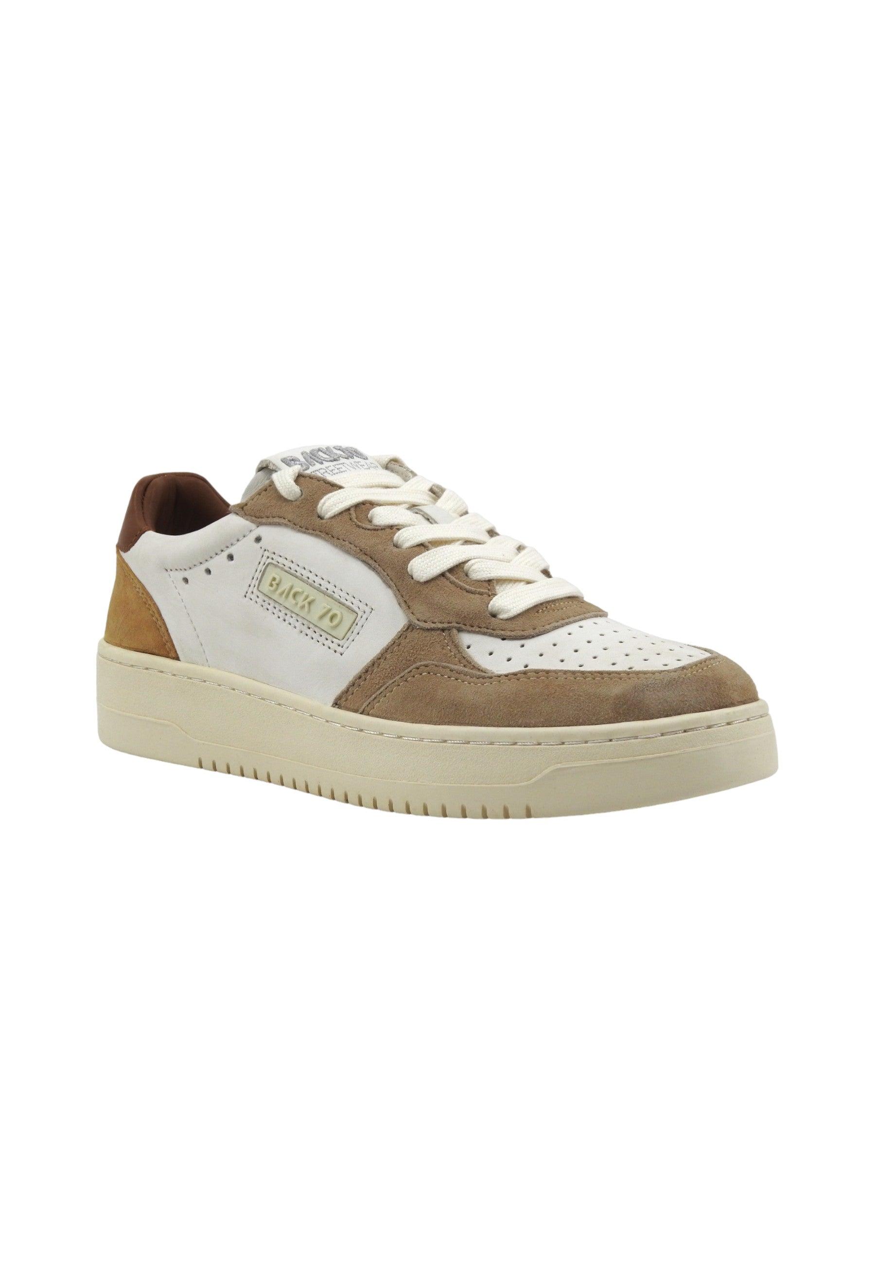 BACK70 Slam MV4 Sneaker Donna Cream Cuoio 108001-000704 - Sandrini Calzature e Abbigliamento