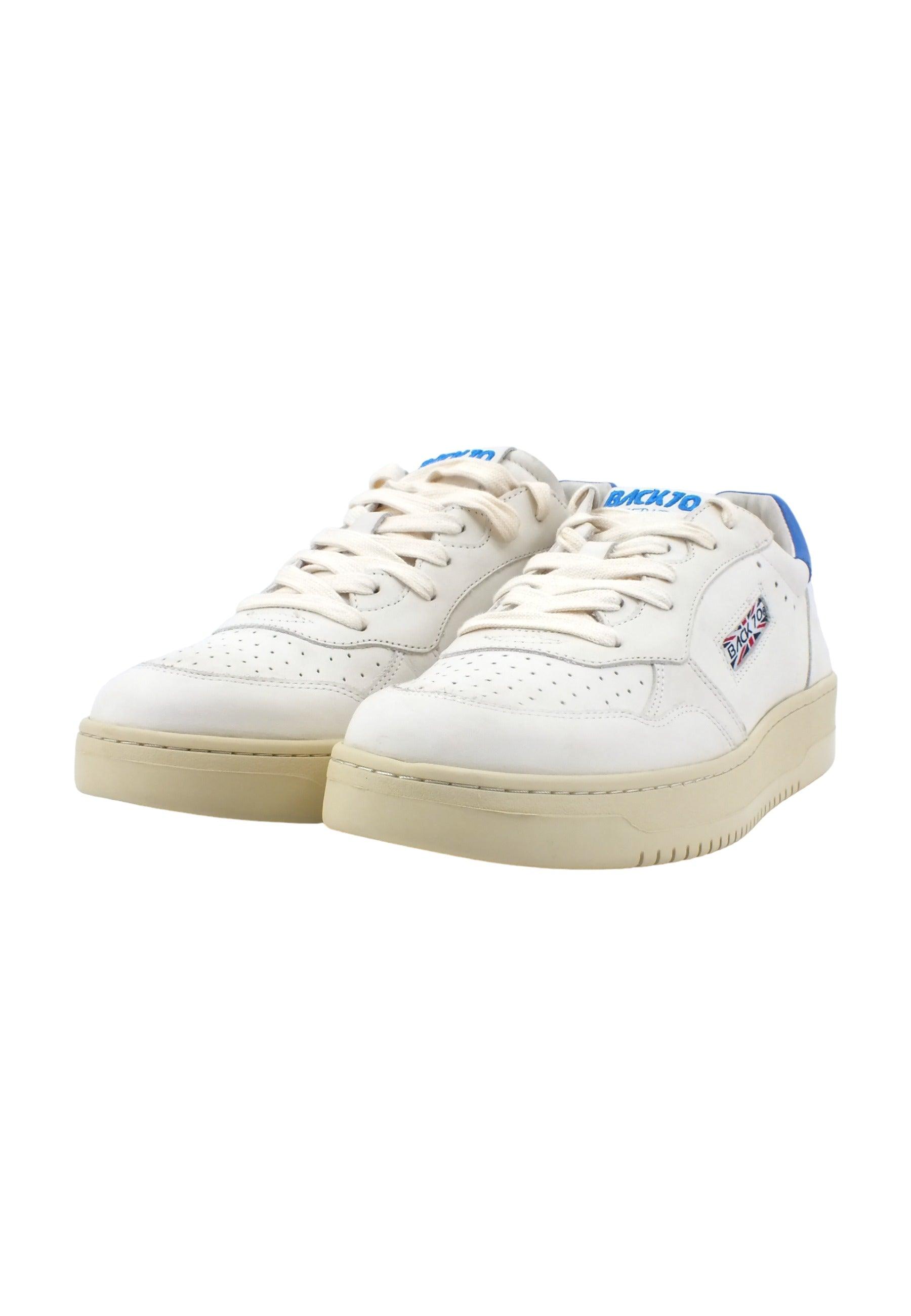 BACK70 Slam Retro Sneaker Uomo White Blue 108002 - Sandrini Calzature e Abbigliamento