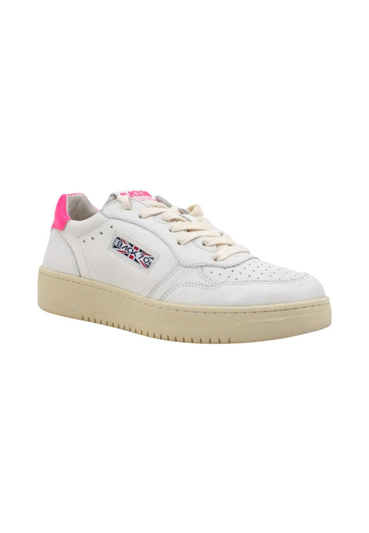 BACK70 Sneaker Donna White Flune Fuxia 108001 - Sandrini Calzature e Abbigliamento