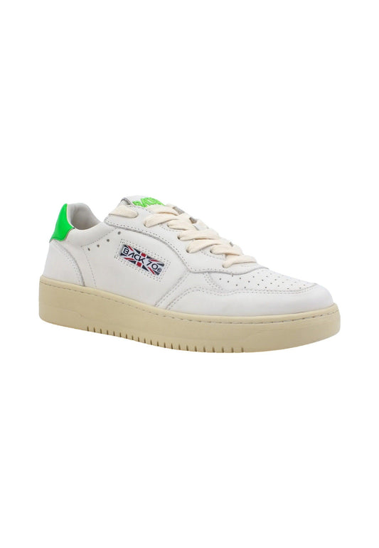 BACK70 Sneaker Donna White Flune Green 108001 - Sandrini Calzature e Abbigliamento