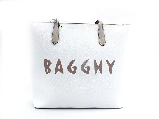 BAGGHY Borsa Shoppping Logo Multicolor Bianco GQ7410 - Sandrini Calzature e Abbigliamento