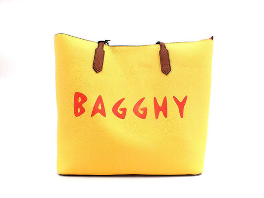 BAGGHY Borsa Shoppping Logo Multicolor Giallo GQ7410 - Sandrini Calzature e Abbigliamento