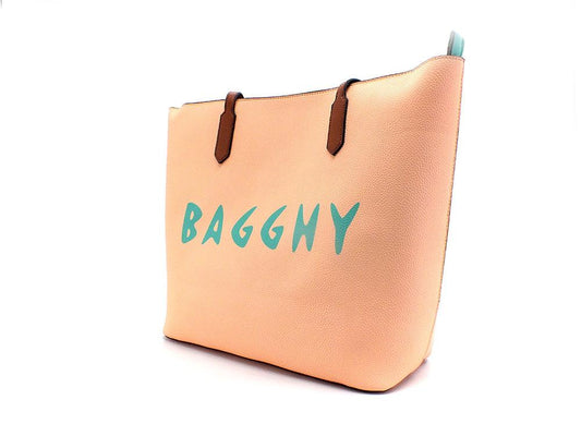 BAGGHY Borsa Shoppping Logo Multicolor Pesca GQ7410 - Sandrini Calzature e Abbigliamento