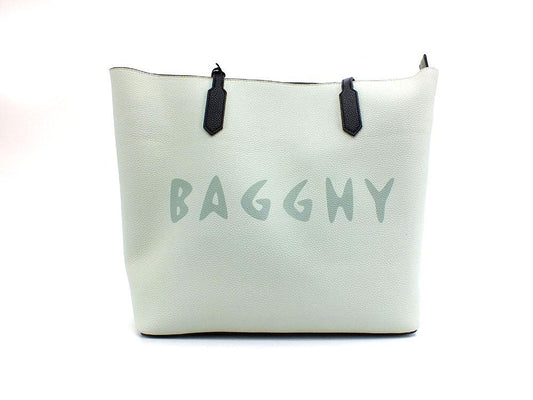 BAGGHY Borsa Shoppping Logo Multicolor Verde Acqua GQ7410 - Sandrini Calzature e Abbigliamento