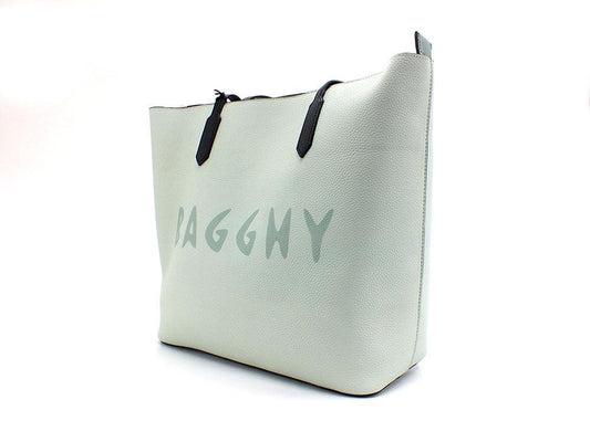 BAGGHY Borsa Shoppping Logo Multicolor Verde Acqua GQ7410 - Sandrini Calzature e Abbigliamento