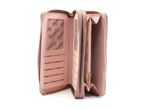 BAGGHY Portafoglio Double Zip Logo Pink Fard GD6350 - Sandrini Calzature e Abbigliamento