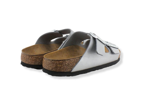BIRKENSTOCK Arizona Ciabatta Due Fibbie Donna Silver 1012283 - Sandrini Calzature e Abbigliamento
