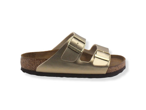BIRKENSTOCK Arizona Ciabatta Fibbie Donna Metallic Gold 1016110 - Sandrini Calzature e Abbigliamento
