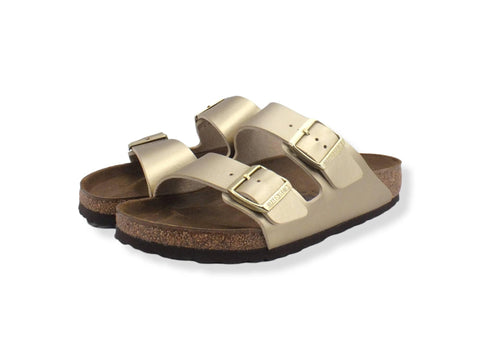 BIRKENSTOCK Arizona Ciabatta Fibbie Donna Metallic Gold 1016110 - Sandrini Calzature e Abbigliamento