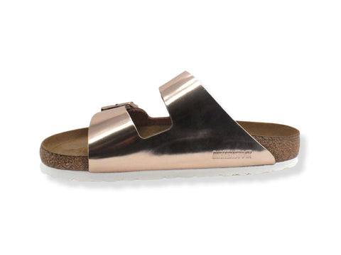 BIRKENSTOCK Arizona Ciabatta Fibbie Donna Metallic Rosa Copper 0952091 - Sandrini Calzature e Abbigliamento