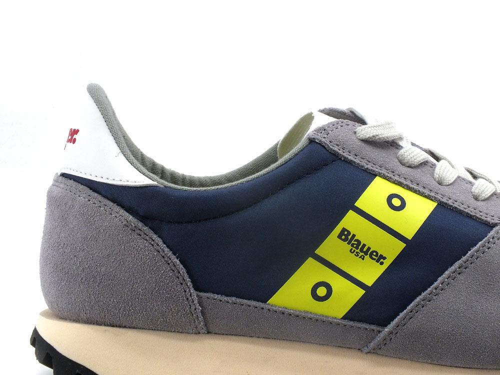 BLAUER Dawson 02 Sneaker Nylon Navy Grey Yellow S2DAWSON02 - Sandrini Calzature e Abbigliamento