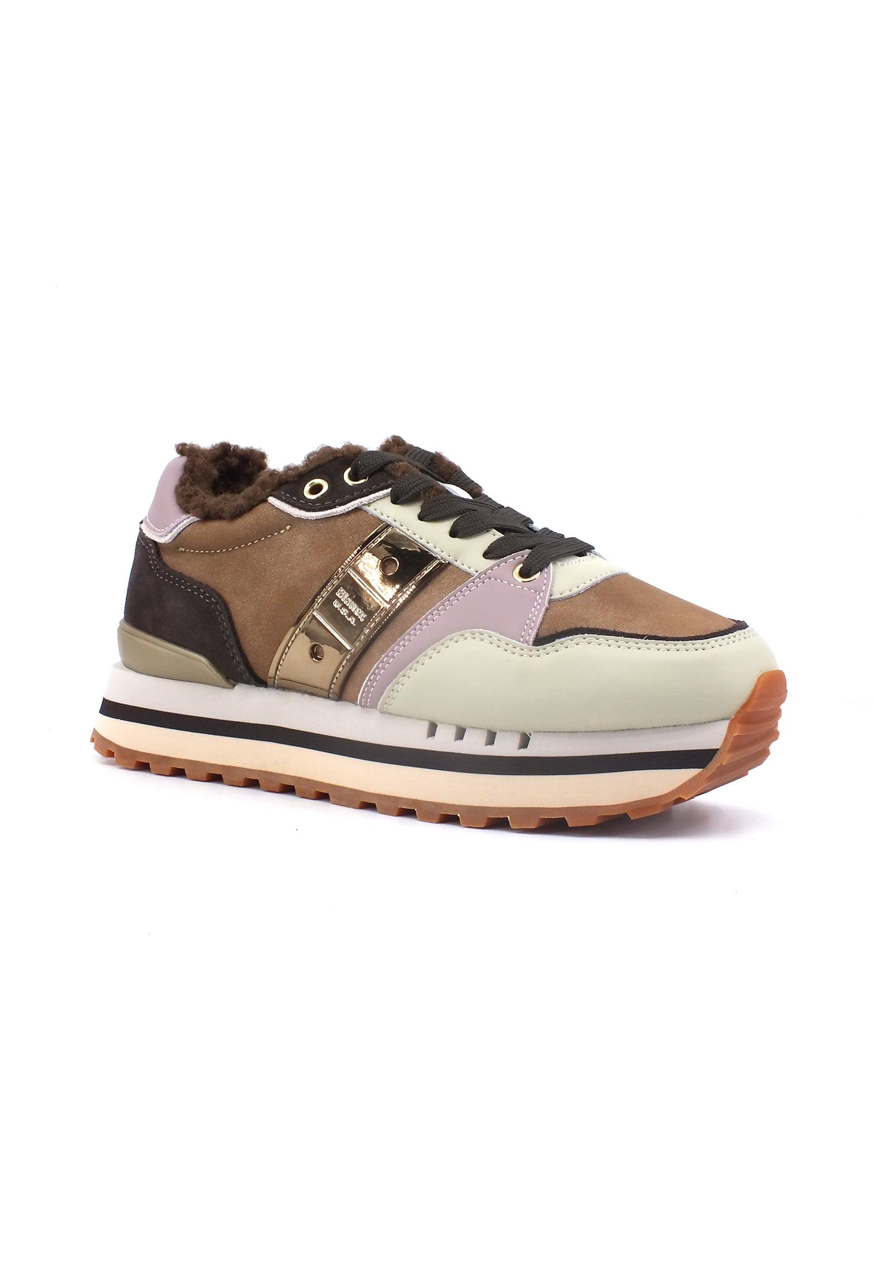 BLAUER Epps01 Sneaker Pelo Donna Cognac Marrone F3EPPS01 - Sandrini Calzature e Abbigliamento