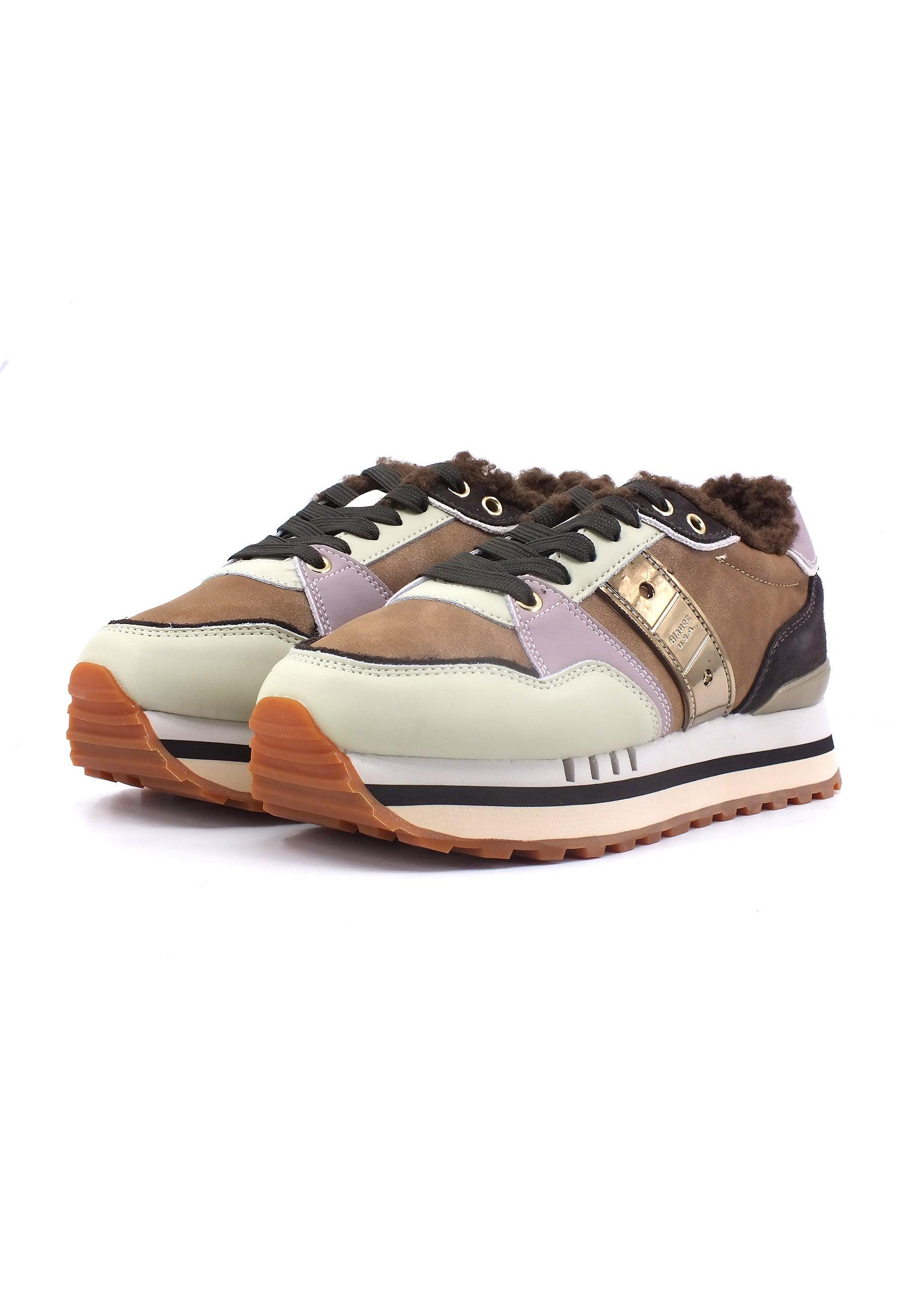 BLAUER Epps01 Sneaker Pelo Donna Cognac Marrone F3EPPS01 - Sandrini Calzature e Abbigliamento