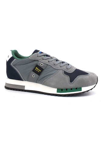 BLAUER Queens 01 Sneaker Uomo Grey Navy Green F2QUEENS01 - Sandrini Calzature e Abbigliamento