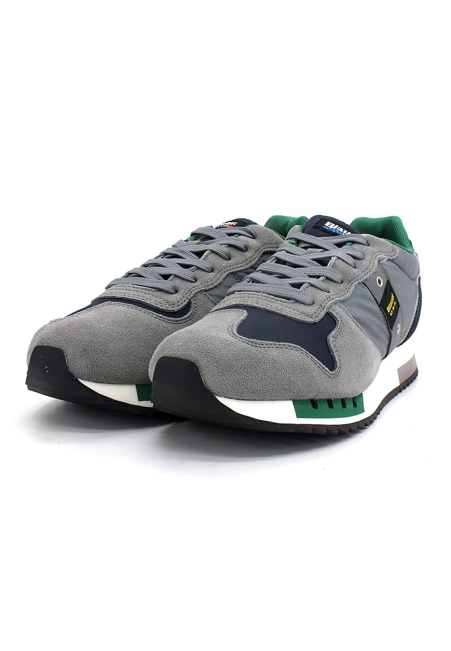 BLAUER Queens 01 Sneaker Uomo Grey Navy Green F2QUEENS01 - Sandrini Calzature e Abbigliamento