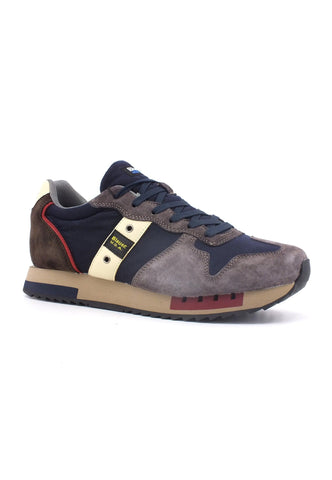 BLAUER Queens 01 Sneaker Uomo Navy Dark Brown F3QUEENS01 - Sandrini Calzature e Abbigliamento