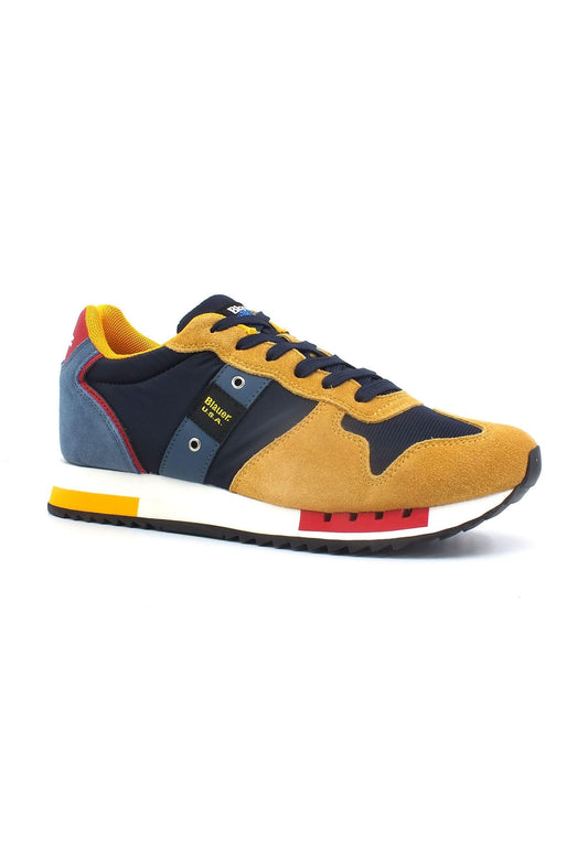 BLAUER Queens 01 Sneaker Uomo Yellow Navy S3QUEENSS01 - Sandrini Calzature e Abbigliamento